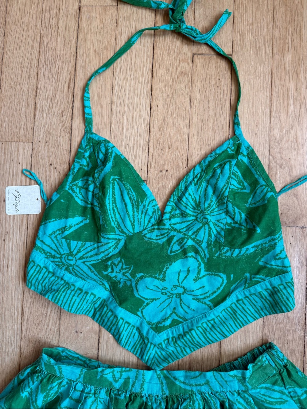 Free People Green Floral Two-Piece Skirt Set - Picture 6 of 11
